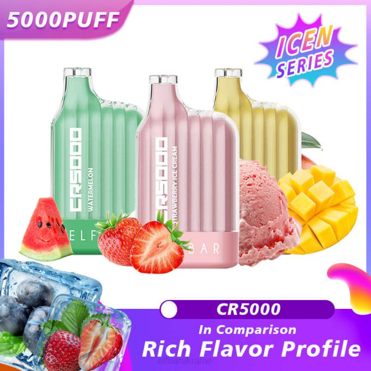 ELFBAR Best Flavor Disposable Vape CR5000 Ice Series 866HL20 Peach Ice