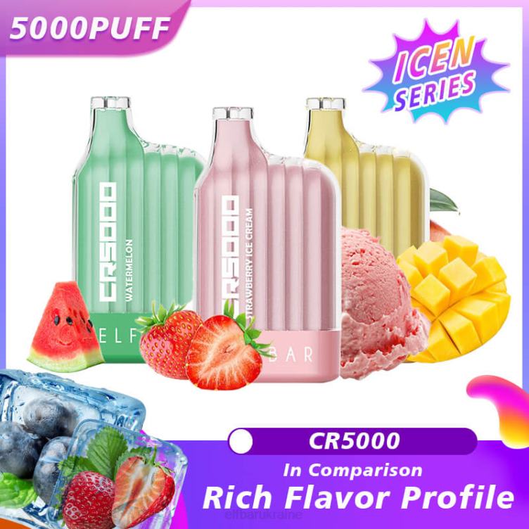 ELFBAR Best Flavor Disposable Vape CR5000 Ice Series 866HL21 Blue Razz Lemonade