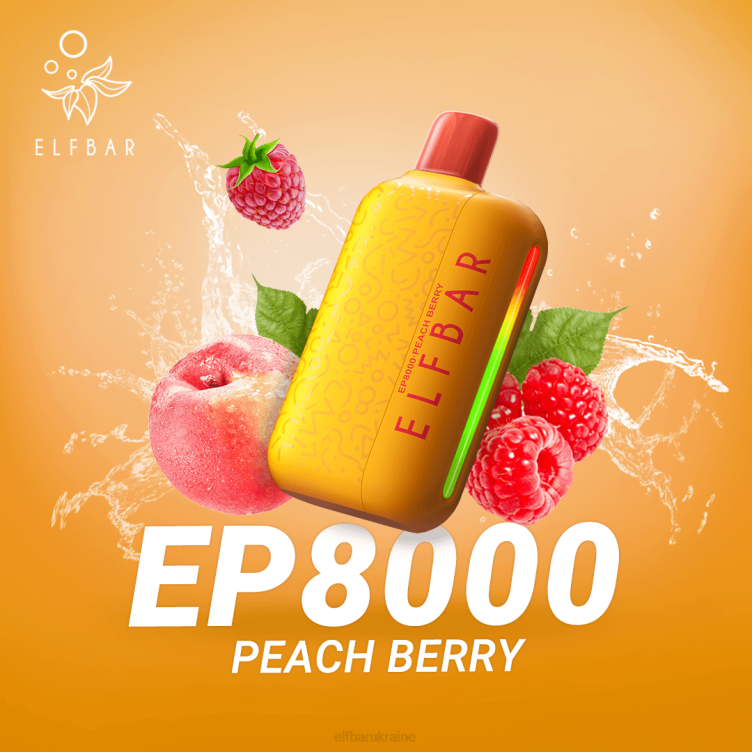 ELFBAR Disposable Vape New EP8000 Puffs 866HL64 Peach Berry