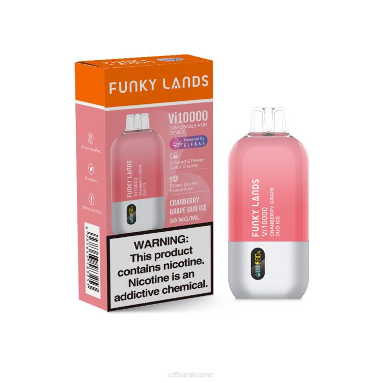 ELFBAR Funky Lands Best Flavor Disposable Vape Vi10000 Grape Series 866HL149 Aloe Grape