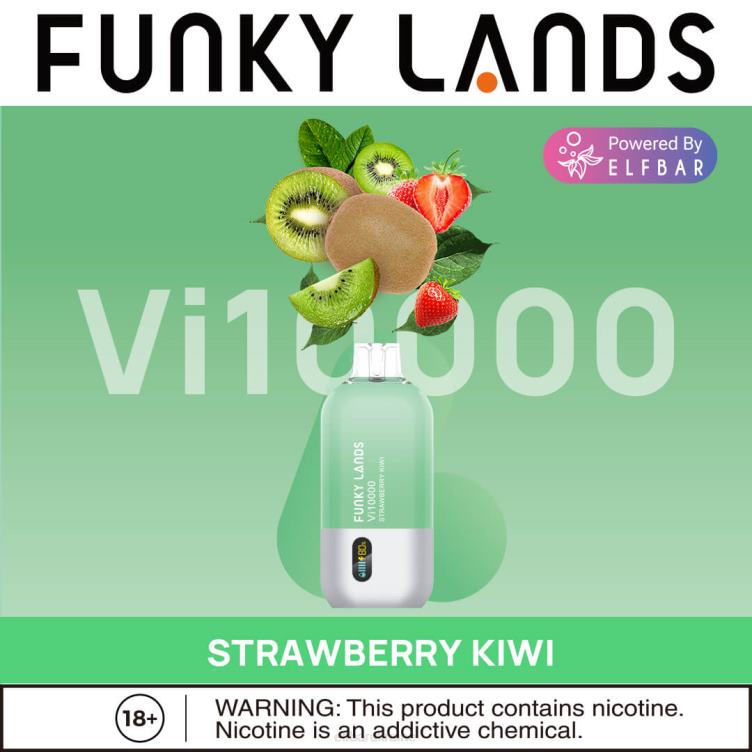 ELFBAR Funky Lands Disposable Vape Vi10000 Puffs 866HL161 Strawberry Kiwi