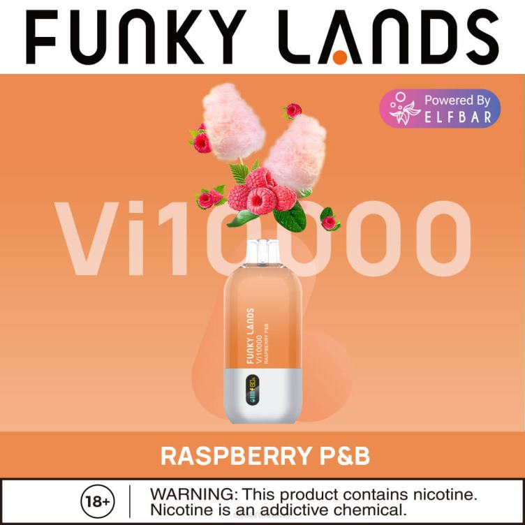 ELFBAR Funky Lands Disposable Vape Vi10000 Puffs 866HL167 Raspberry P&B