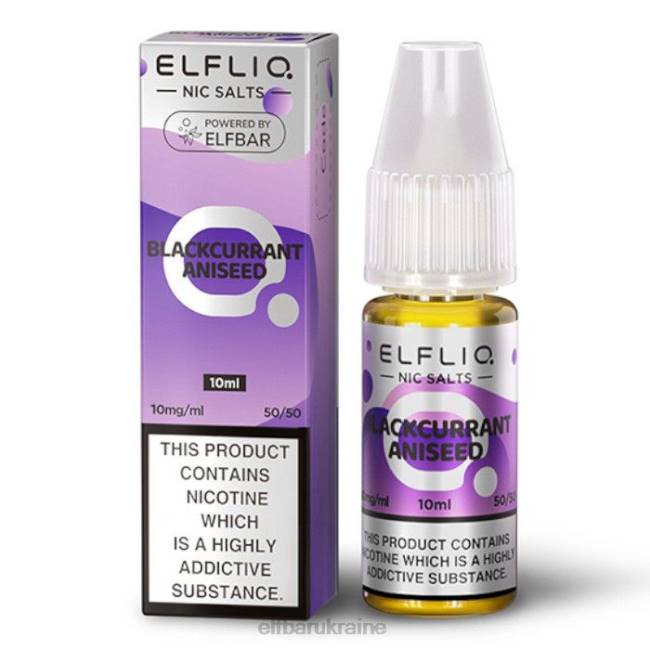 ELFBAR ElfLiq Nic Salts - Blackcurrant Aniseed - 10ml-10 mg/ml VZDZ177