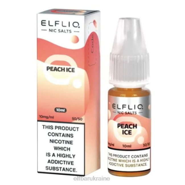 ELFBAR ElfLiq Nic Salts - Peach Ice - 10ml-10 mg/ml VZDZ185