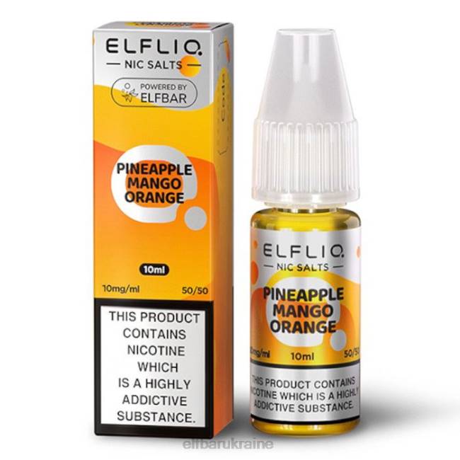 ELFBAR ElfLiq Nic Salts - Pineapple Mango Orange - 10ml-10 mg/ml VZDZ173