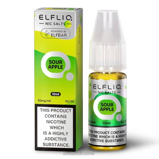 ELFBAR ElfLiq Nic Salts - Sour Apple - 10ml-10 mg/ml VZDZ169