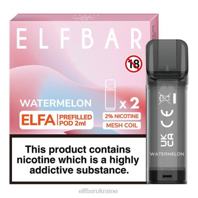 ELFBAR Elfa Pre-Filled Pod - 2ml - 20mg (2 Pack) VZDZ108 Watermelon