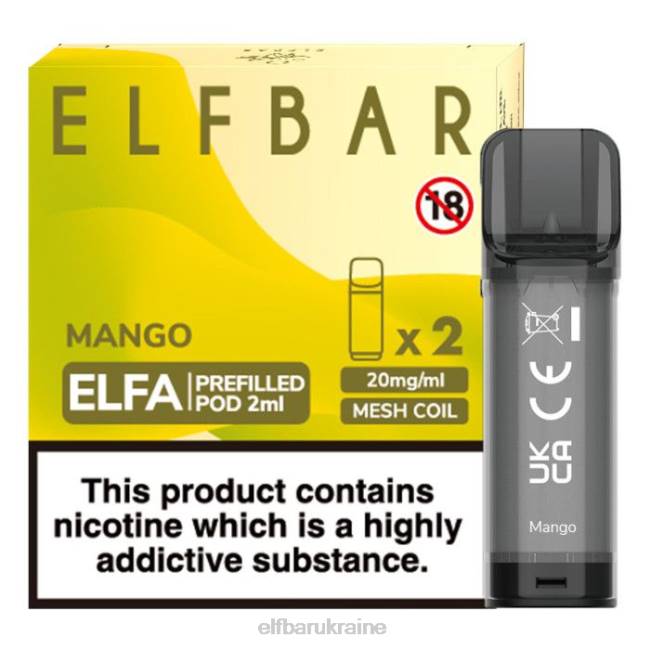 ELFBAR Elfa Pre-Filled Pod - 2ml - 20mg (2 Pack) VZDZ118 Mango