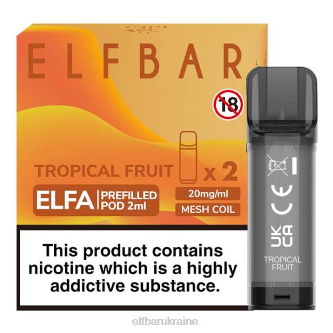 ELFBAR Elfa Pre-Filled Pod - 2ml - 20mg (2 Pack) VZDZ120 Tropical Fruit