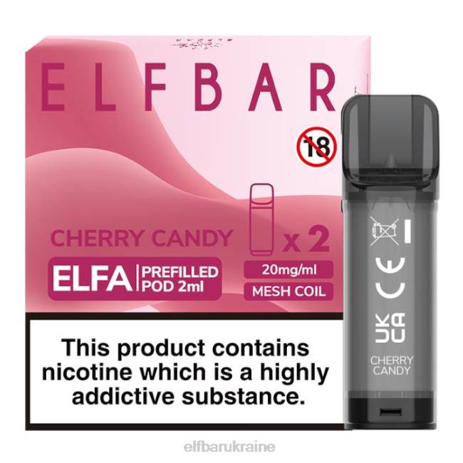 ELFBAR Elfa Pre-Filled Pod - 2ml - 20mg (2 Pack) VZDZ131 Cherry Candy
